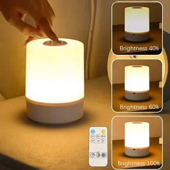 LED-Nachtlichter Dimmbare Aufladbare Desktop-Nachtlampen Schlafzimmer Nachttischbeleuchtung Dekoration