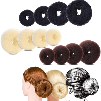 Platte Haar Donut Brötchen Maker Rollen DIY Magische Elastische Schaum Schwamm Prinzessin Haar Zubehör haar