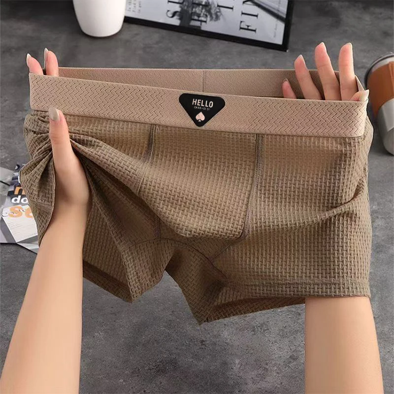 1 stücke männer Boxer Shorts Eis Seide Unterwäsche Plus Größe – Bild 3
