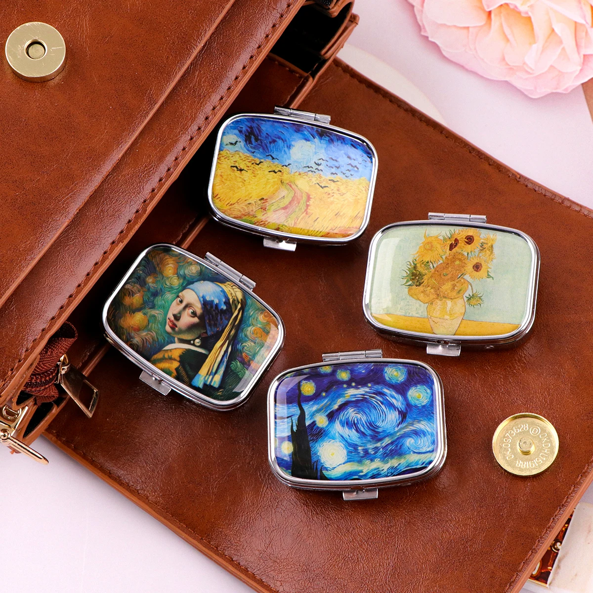 Van Gogh Art Mini-Pillendose mit 2 Fächern – Bild 2