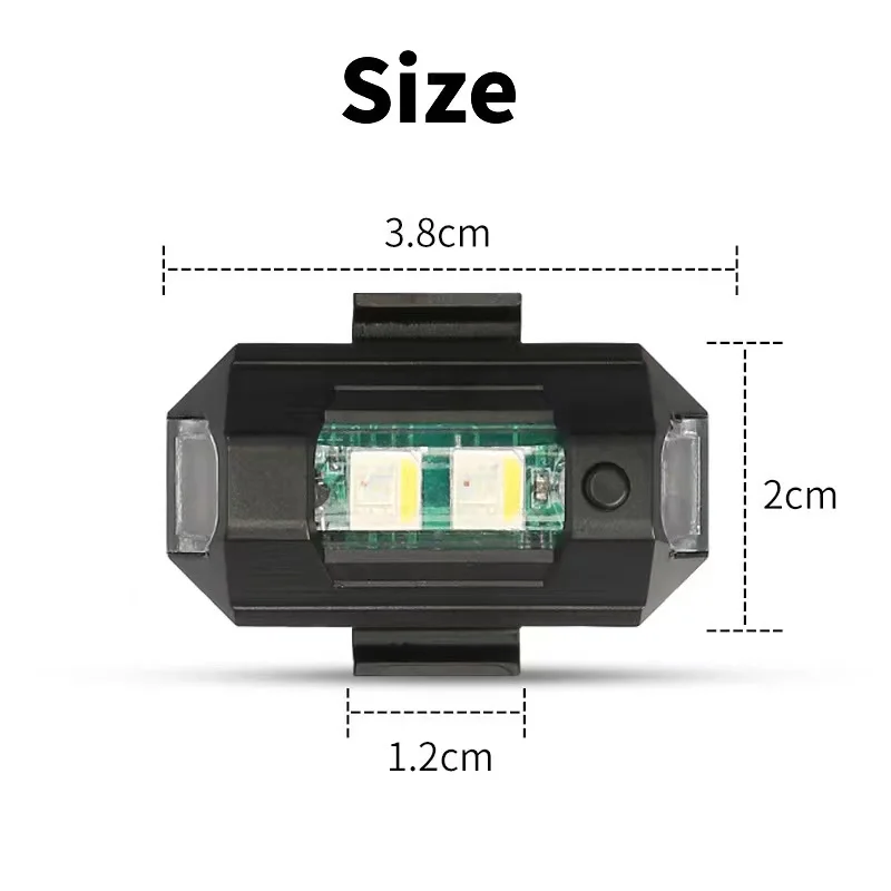 Motorrad Licht Drone Strobe Licht 7 Farbe Mini USB LED – Bild 2