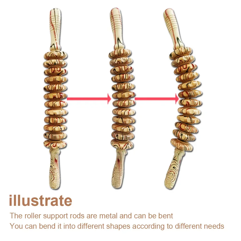 Holz-Rollen-Massagestab, Handgetriebe-Werkzeug – Bild 3