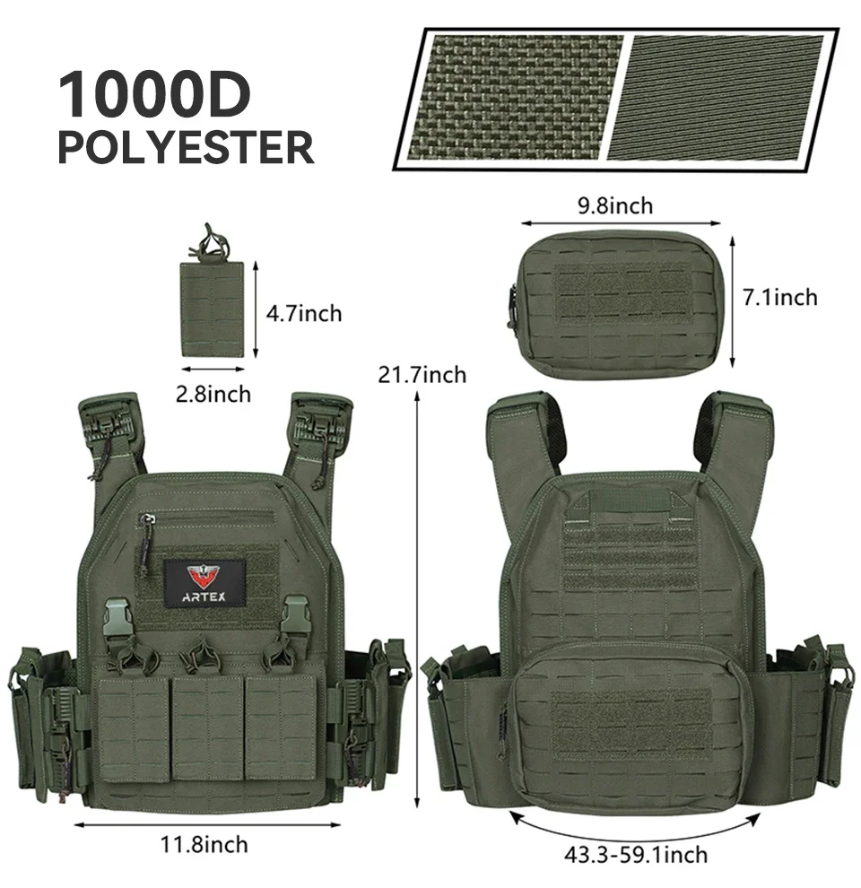 Ranger Green Plate Carrier Tactico Weste mit – Bild 5