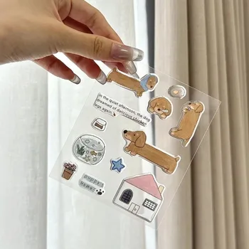 Süße Cartoon 3D Schneemann Hunde Kristall Tropfen Gummi Aufkleber Kawaii Deco Aufkleber DIY Telefon Aufkleber