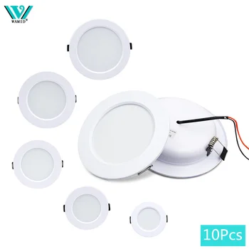 LED-Downlight Weißer Körper 5W 9W 12W 15W 18W Runde LED-Deckenleuchte DC 12V 24V AC 110V 220V (10 Stück)