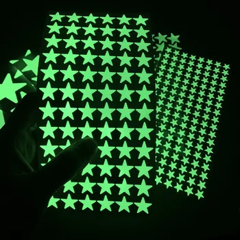 Leuchtende Wandaufkleber für Kinderzimmer, Punkte, Sterne, Decken-Wandaufkleber, leuchtende Aufkleber