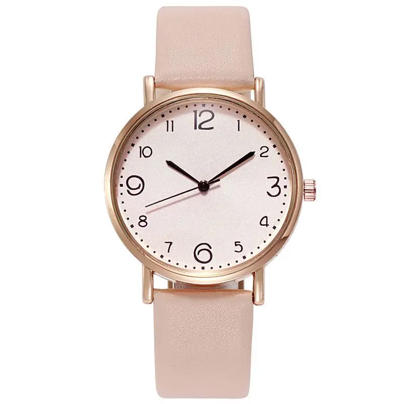 Damenuhren Damen Casual Arabische Zahlen Leder Analog Quarzuhr – Bild 4