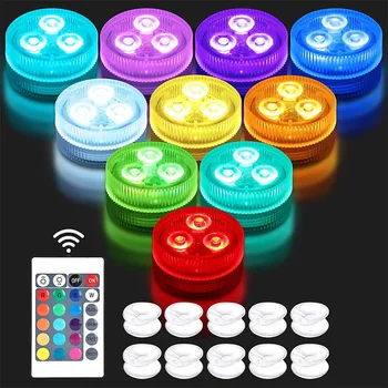 Tauchbare LED-Leuchten, wasserdichtes Unterwasser-RGB mit Fernbedienung, farbwechselndes Licht