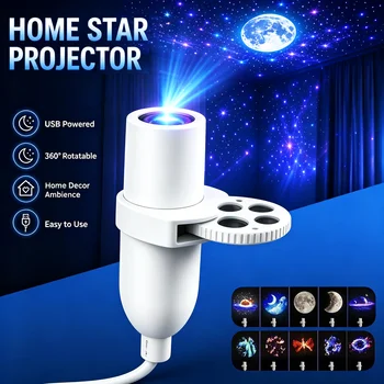 Mini-USB-Galaxie-Sternenprojektor 360 ° Einstellbares Nachtlicht, Stimmungsbeleuchtung für Schlafzimmer