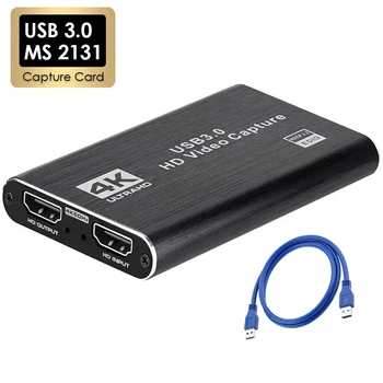 4K USB 3.0 Videoaufnahmekarte HDTV 1080P 60Hz HD-Videorekorder für PS4 OBS Spielaufzeichnung Live-Streaming