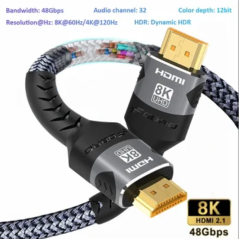 HDMI 2.1 Kabel 8K 60 Hz / 4K 120 Hz, 48 Gbit/s, geflochten