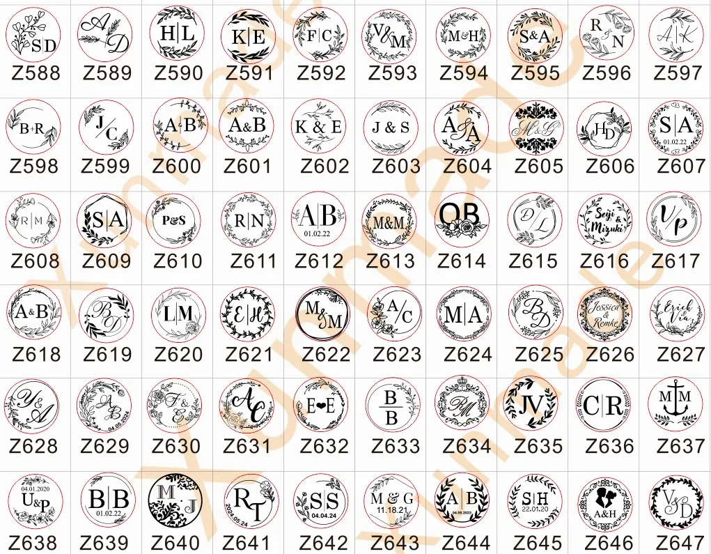 Personalisierte Hochzeits-Initialen-Stempel Individuelles – Bild 6