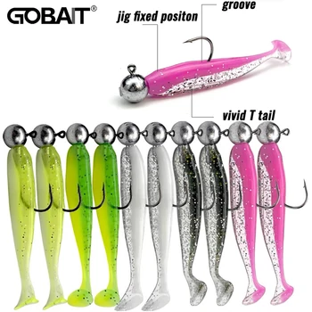 Weicher Köder 5,5 cm 7cm 10cm T Schwanz Wurm 3PCS Jigging Kopf Haken 3g 5g 10g Metall Jig Karpfen (10 Stück)