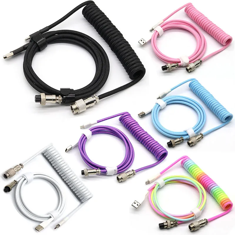 USB Typ C Mechanische Tastatur Spiralkabel Hardware Linker