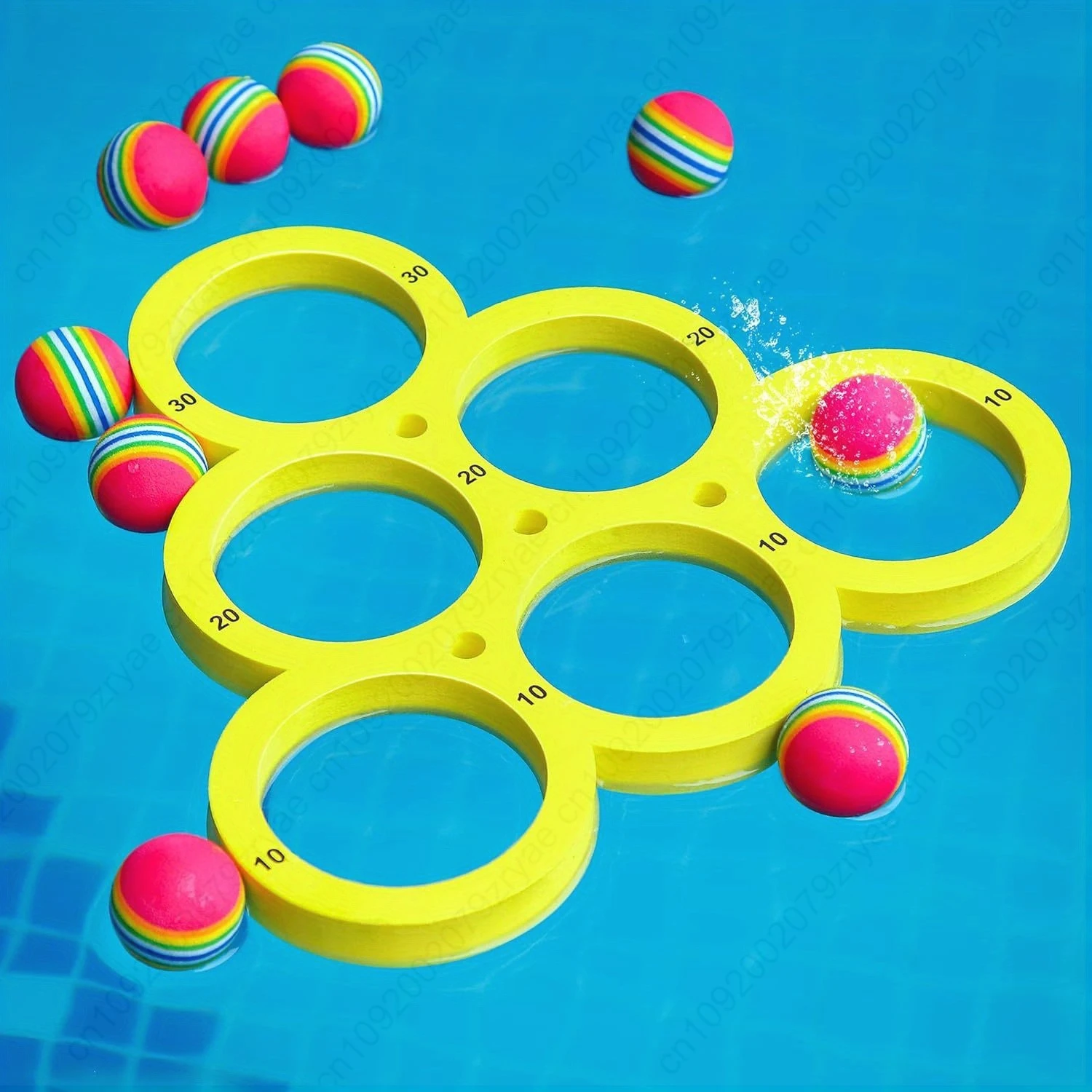 1 + 10-teiliges Schwimmbad-Wurfspiel-Set, schwimmendes – Bild 2
