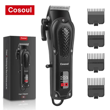 Cosoul Haarschneider, kompakte Größe, elektrischer Bartschneider, LED-Anzeige, Haarlänge verstellbar, Akku
