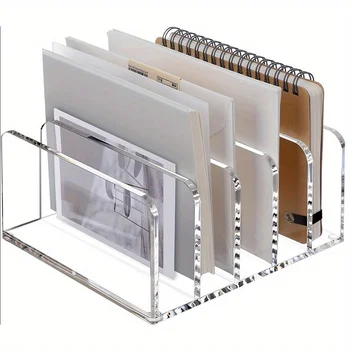 Vertikaler Aktenorganisator, Acryl-Desktop-Organizer, Laptopständer - bietet Platz für bis zu 5 Laptops