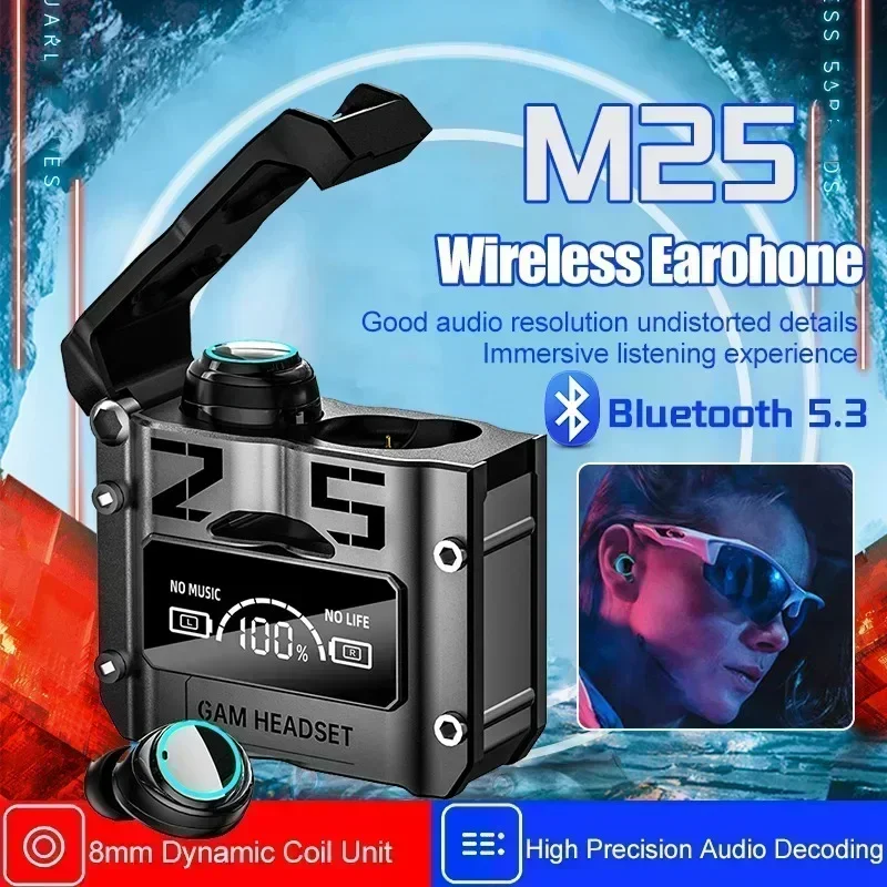 Neue Original M25 Bluetooth 5,3 TWS Drahtlose Kopfhörer mit – Bild 3