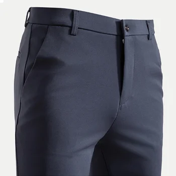 29-42 Herren Sommer Dünne Mode Business Casual Anzughose Lange Hosen Herren Elastische Gerade Ärmel Formelle