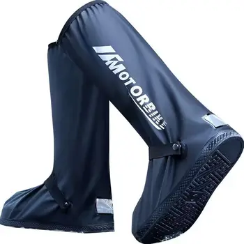 Motorrad-Regenstiefel mit hohem Schlauch, wasserdicht, reflektierend, rutschfest, für Motorrad, Radfahren