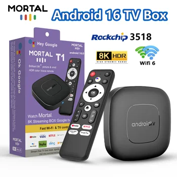 2025 mortal T1 Android 16 Smart Home Theater TV Box Rockchip RK 3518 Unterstützung Bluetooth 5.4 Google