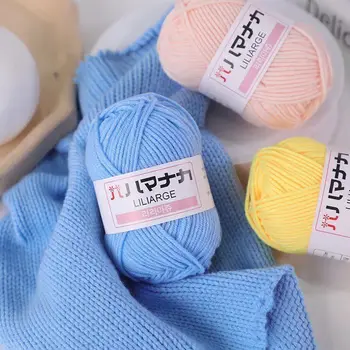 25G Milch Süße Weiche Baby Baumwolle Strickwolle Dicke Fasergarn Samt Handfäden zum Stricken Wolle Häkelgarn