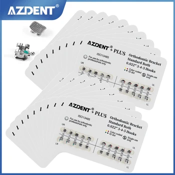 AZDENT 20 Packungen PLUS Zahnkieferorthopädische Metallklammern Zahnspangen Mini/Standard Roth/MBT 022/018