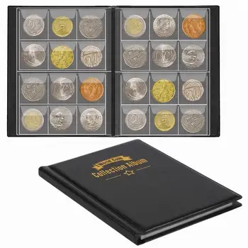 120-Fach Münzsammelalbum aus Kunstleder, Sammelmappe für Geld, Aufbewahrungstaschen, PVC-Folie