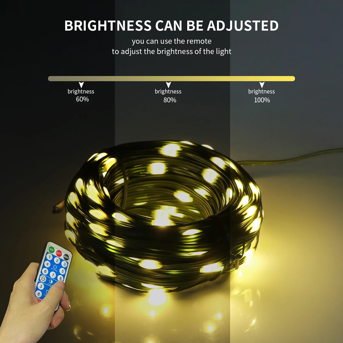 Leder LED Solar String Fairy Lichter 100M Weihnachten Lichter – Bild 5