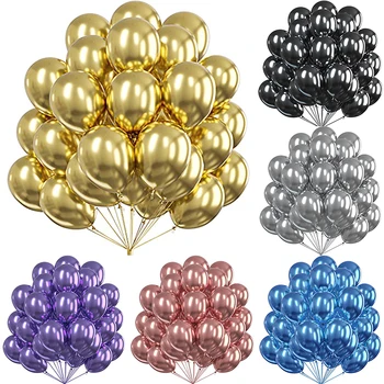 12 Zoll Farbe Metall Thema Konfetti Runde Latex Ballon Gold Silber Latex Ballon Jahrestag Hochzeit Geburtstag