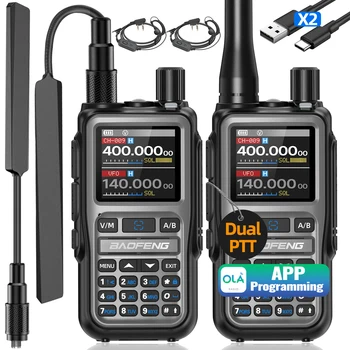BAOFENG UV-5R Mini Walkie Talkie AM FM Multi Band Bluetooth Programmierung Typ-C Ladegerät Dual PTT 999CH Long
