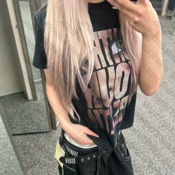 Grunge-Kleidung für Frauen Japanische Y2k-Tops Grafik-T-Shirts Kpop 90er Vintage-Kleidung Ästhetische