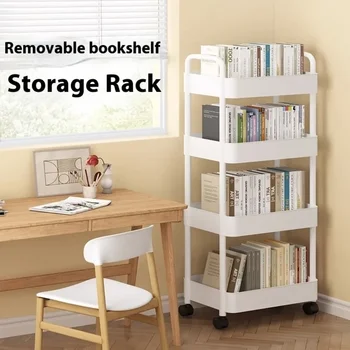 Organizer mit Rollen, mobiles Bücherregal, Trolley für Haushalts- und Snackaufbewahrung