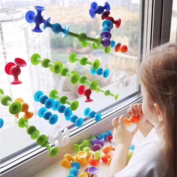 Saugnapf-Spielzeug, weiches Dart-Set, Bausteine Pop-Sauger-Spielzeug, Zappelspielzeug für Kinder, interaktives