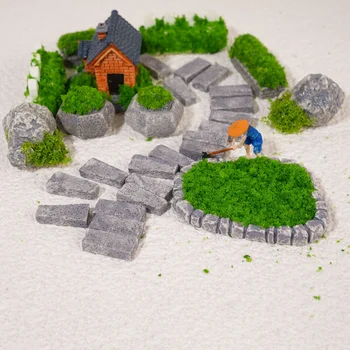 Mini-Modell-Gartenzubehör-Set, Miniatur-Haus-Set, Mikro-Landschaftsdekoration für DIY-Handwerk (30 Stück)