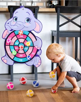 Kind Montessori Spielzeug für Kinder 2 bis 4 Jahre alt Cartoon Tier Dartscheibe Klebrige Kugel Familie