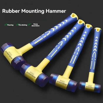 1 doppelköpfiger Installationshammer, 25 mm bis 45 mm Gummihammer mit Gummigriff, abnehmbarer isolierter