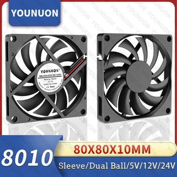 YOUNUON 80 mm Lüfter, 5 V, USB-Lüfter, 80 x 10 mm, 8 cm, DC 5 V, 12 V, 24 V, 8010 Lüfter, bürstenloser