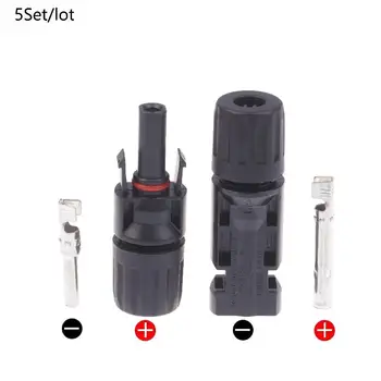 5 Paar Solarpanel-Kabelverbinder MC4 Photovoltaik-Steckverbinder Männlich/Weiblich Solarstecker Kabelverbinder