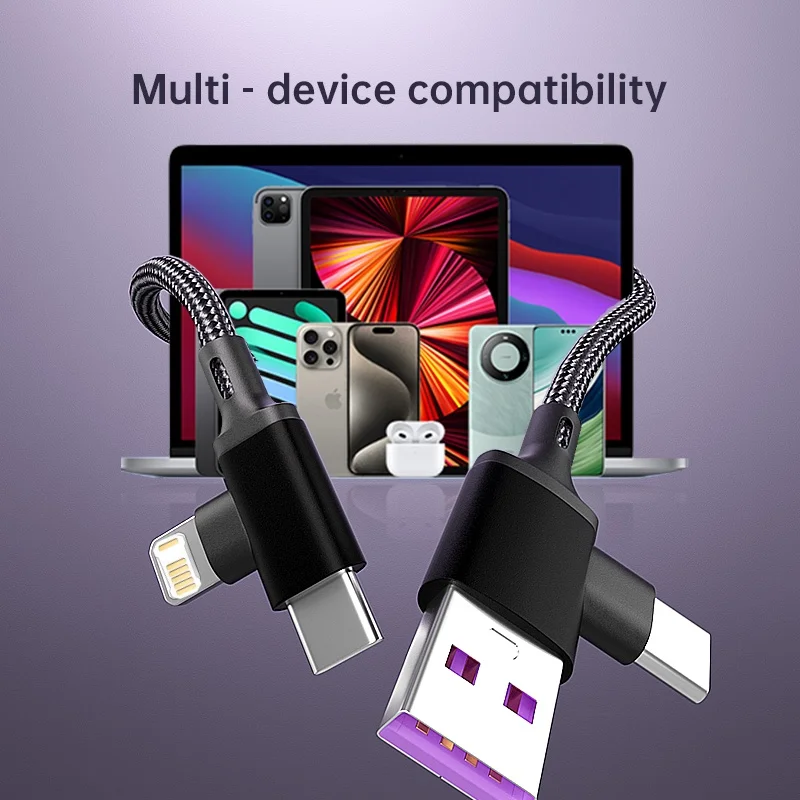 2-in-1 Ladekabel USB-A / USB-C auf Lightning, PD, für iPhone – Bild 6