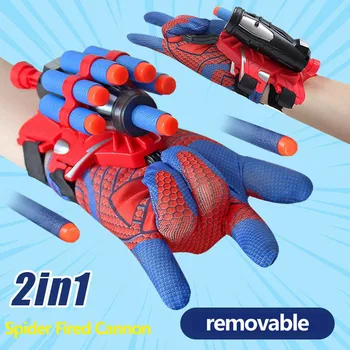 Kinder Handgelenk Spielzeug Fünf Loch Armband Hero Launcher weiche Feder Saugnapf Spinning Spray