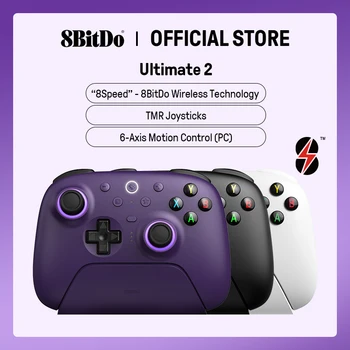 8BitDo Ultimate 2 Wireless Gaming Controller für PC und Android mit TMR-Joysticks, umschaltbaren Auslöser