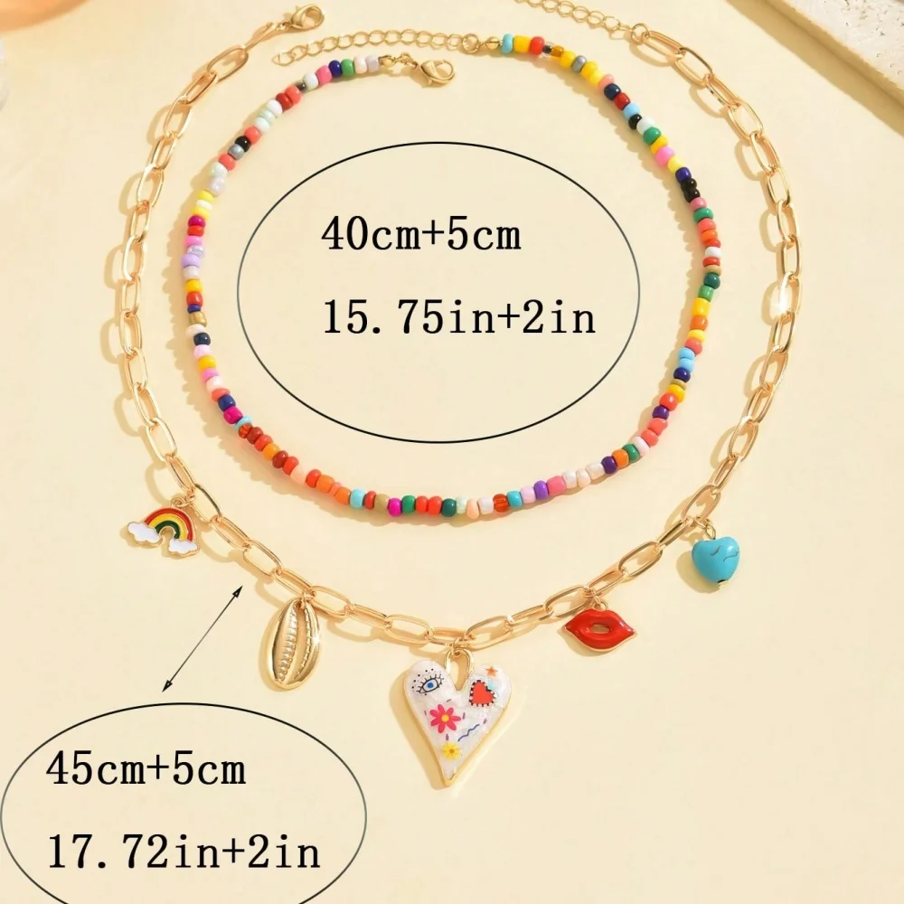 Bohemian Multilayer Handgemachte Perlen Kette Mode Halsketten – Bild 5