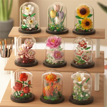 Ewige Blumenstrauß Bonsai Topfpflanze Micro Bausteine Modell Dekoration Spielzeug für Kind Geburtstagsgeschenk
