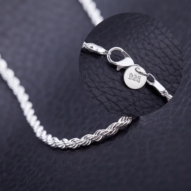 Hot Charms Feine 4 MM Seil Kette 925 Sterling Silber – Bild 3