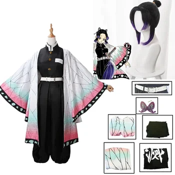 AnimeKochou Shinobu Cosplay Kostüm Kochou Uniformen Perücken Haare Halloween Für Kinder Erwachsene Cos Party