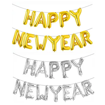 Gold Silber Frohes Neues Jahr Folienballons Frohe Weihnachten Silvester Party DIY Zuhause DIY Jahrestag