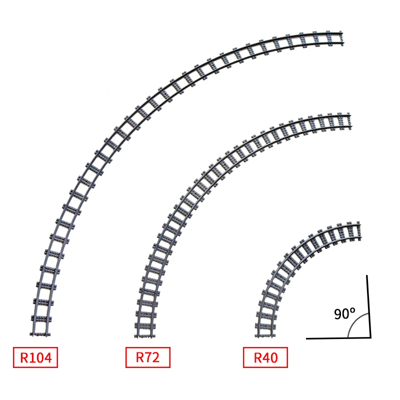 Moc city bricks train flexible bauteile bahn kurve gleis r104 – Bild 5