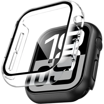 Glas + Abdeckung für Apple Watch Gehäuse 10 9 8 7 6 SE 5 iWatch Zubehör Displayschutzfolie iWatch Serie 46 mm