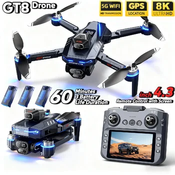 GT8 Drohne 4K Professionelle Dual-Kamera FPV GPS Bürstenloser Motor Optischer Fluss Schwebefunktion Faltbarer